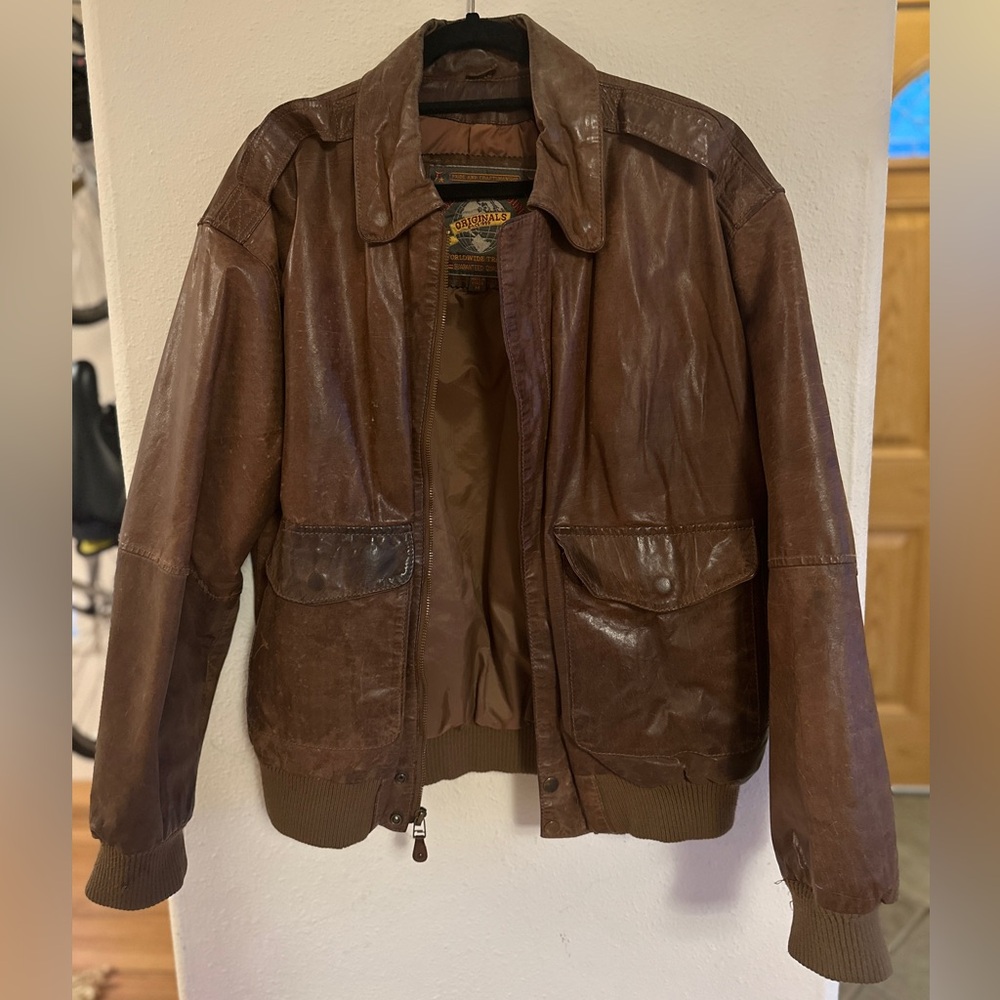 Vintage Leather Aviator Jacket
